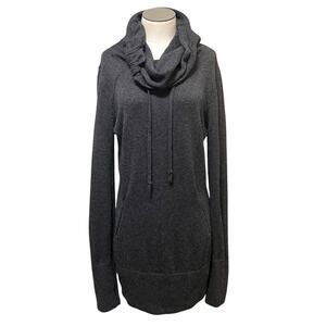 Telluride Clothing Womens Charcoal Wool Blend Cowl Neck Long Sleeve Dress Sz L